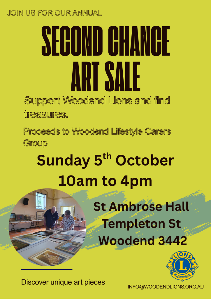 Second chance art sale flyer