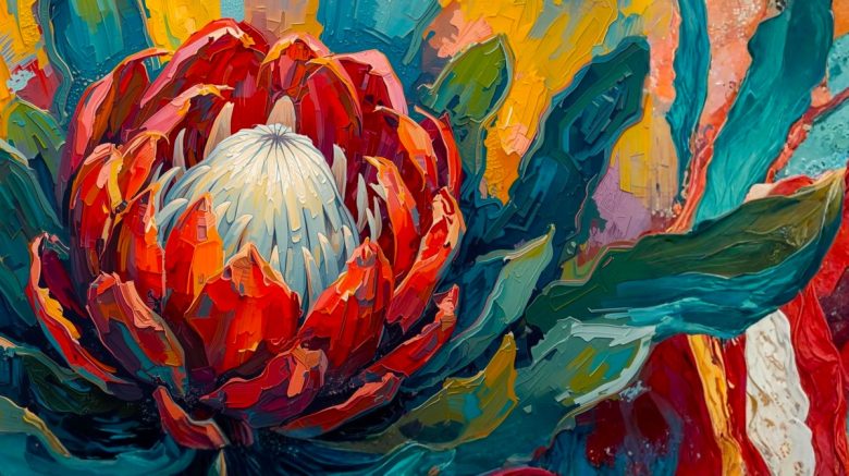 Protea flower painting
